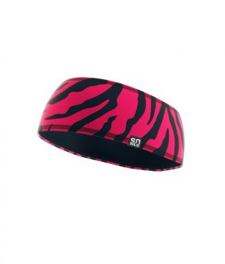 SO SOLID SO SOLID headband zebra stripes in red and black made from recycled fisher nets