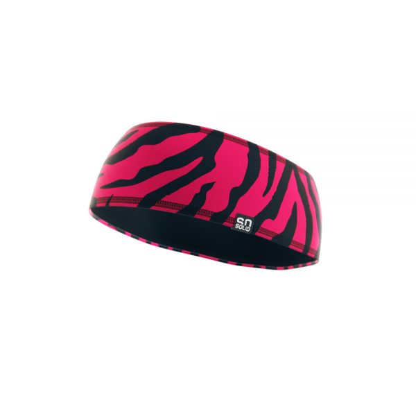 SO SOLID SO SOLID headband zebra stripes in red and black made from recycled fisher nets